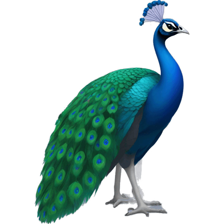 peacock sitting in front of a computer emoji