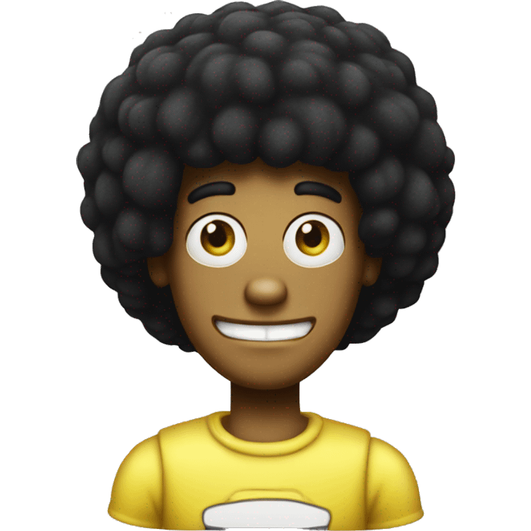 spongebob with a bob haircut black like an emoji very sharp, apple iOS style,  emoji