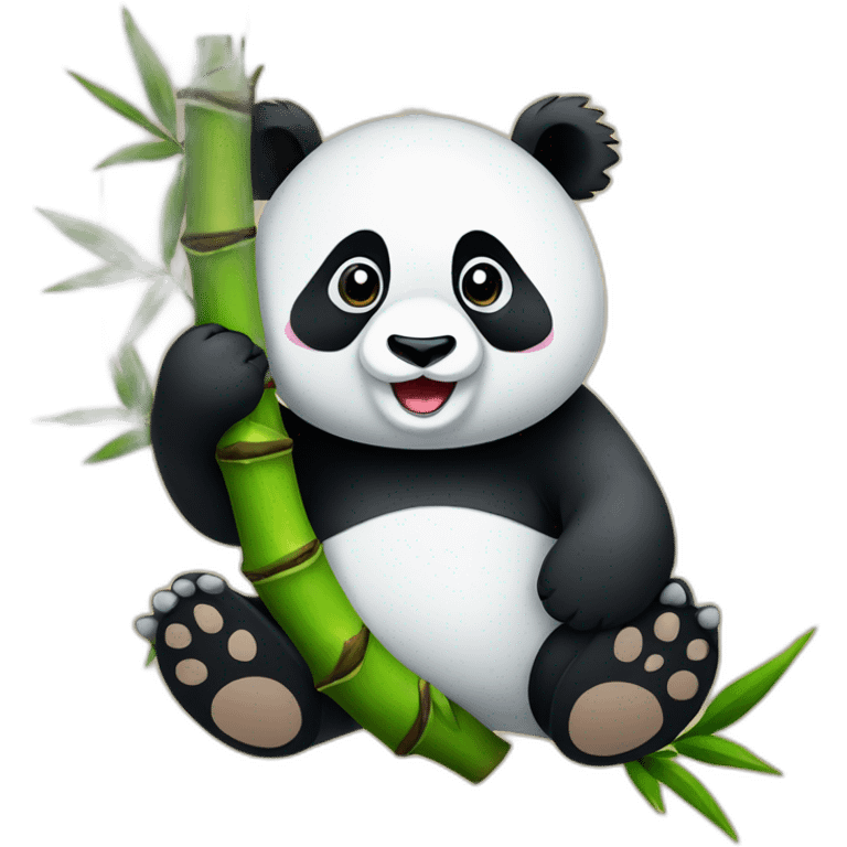 Panda sur un bambou emoji