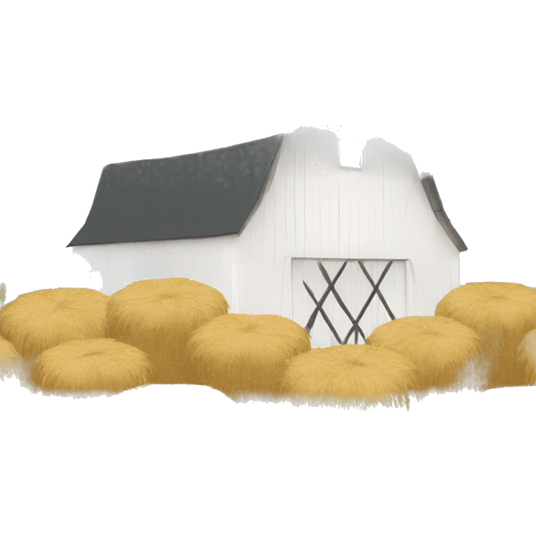 White barn with haystacks on top  emoji