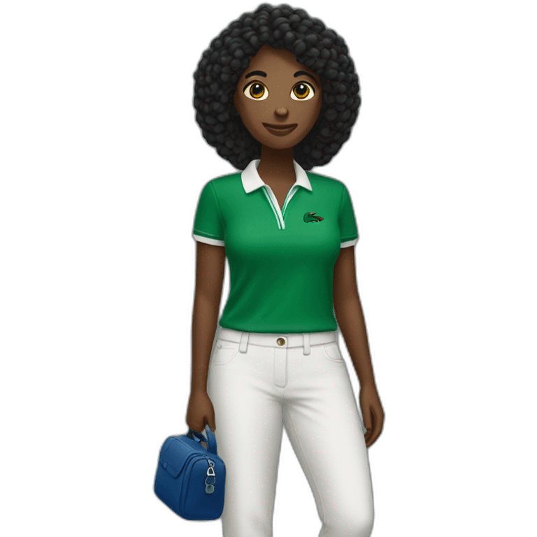 Black ladie using lacoste emoji