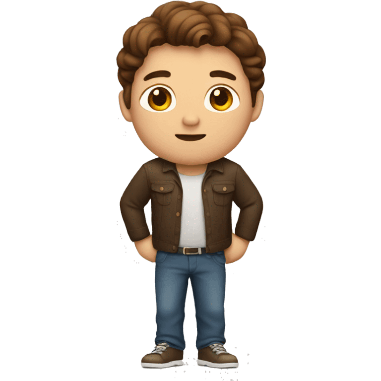 man with brown hair and large belly emoji