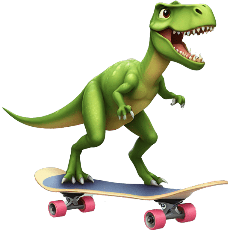 Dinosaur on skateboard  emoji