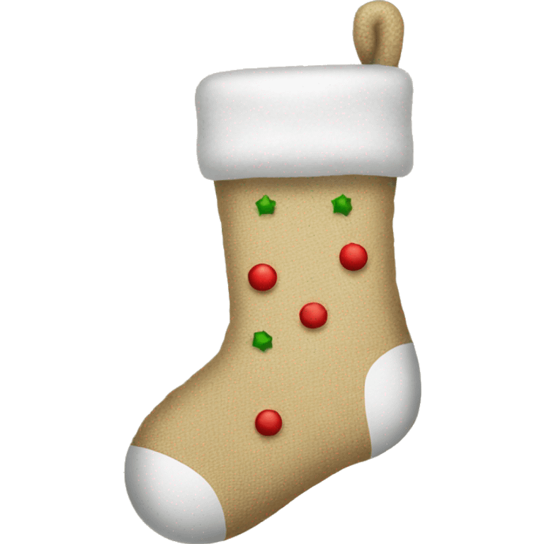 Beige Christmas sock emoji