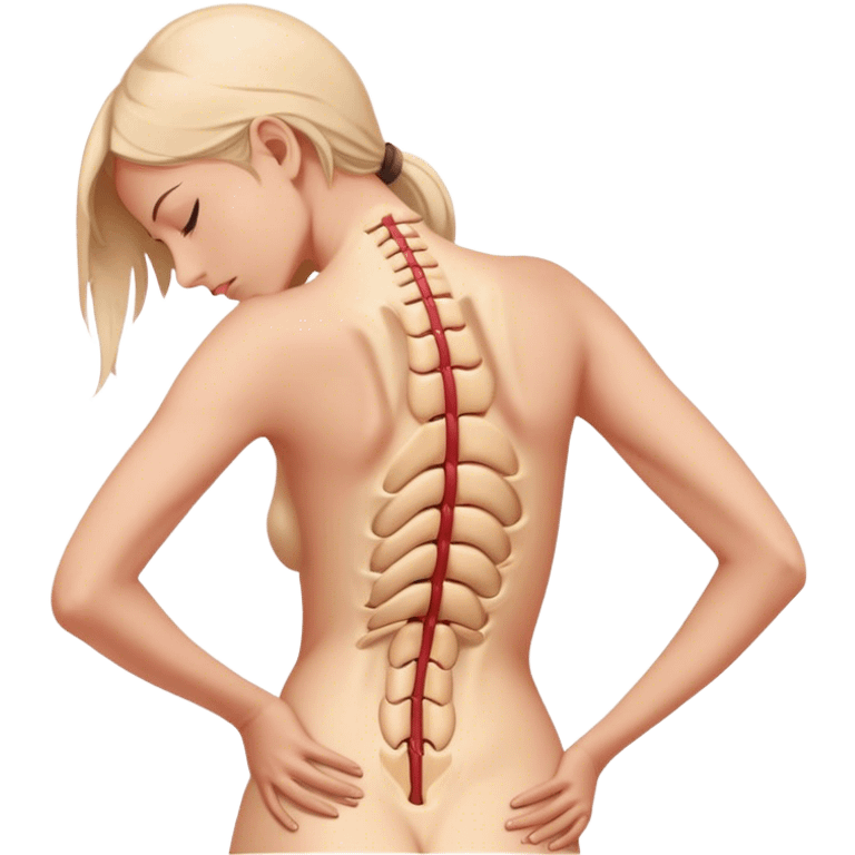 Woman hurt backpain anatomy emoji