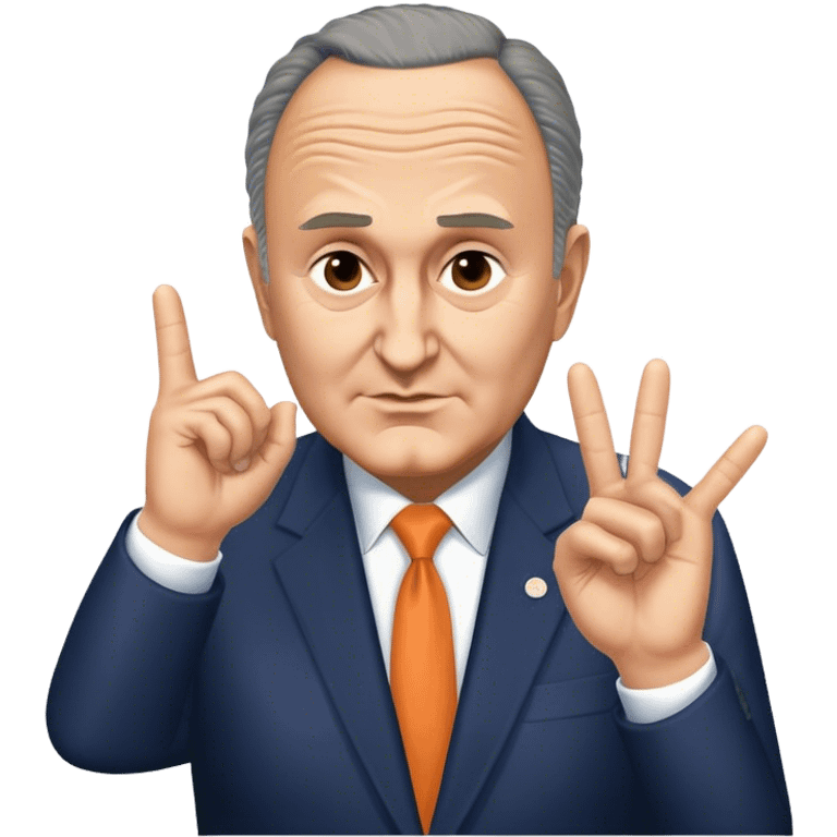 Chuck Schumer making loser sign to himself  emoji