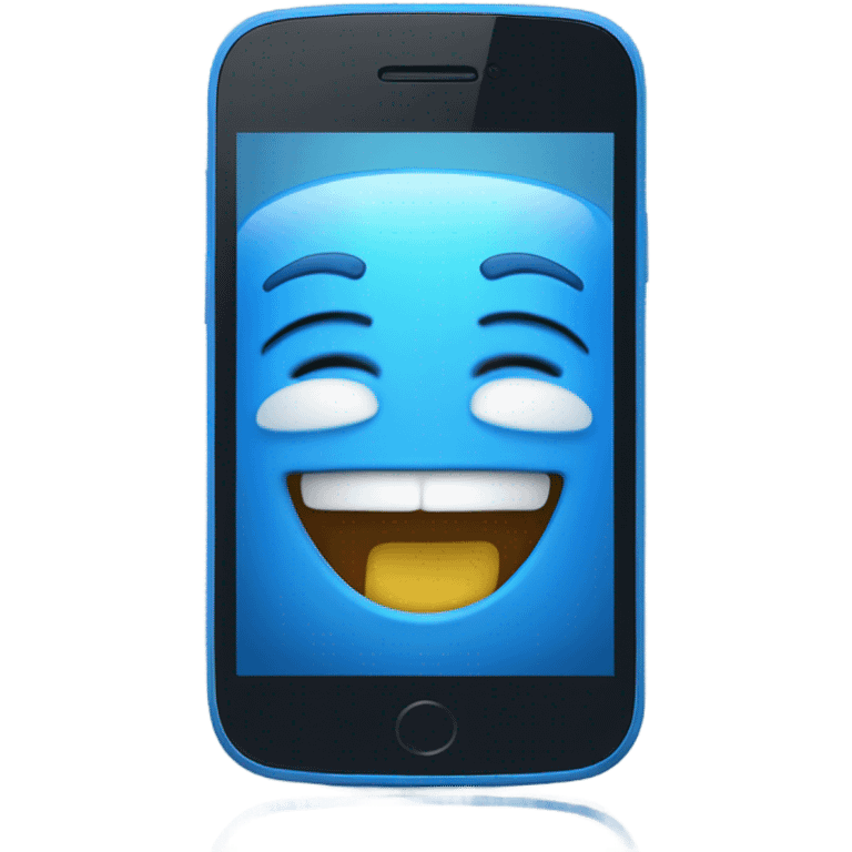 BLUE smartphone laughing emoji