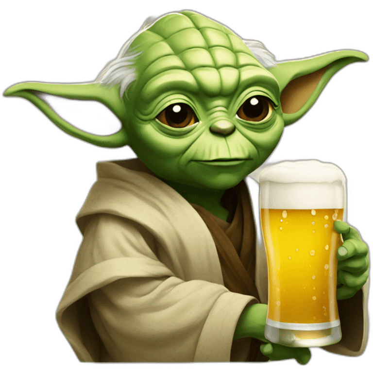 Yoda with beer emoji