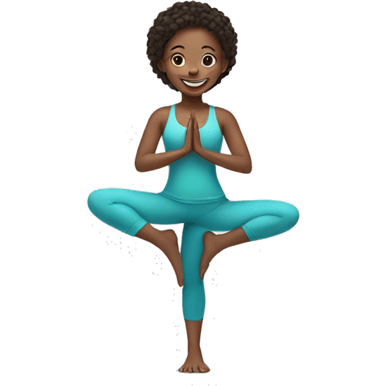 smiling girl in yoga outfit emoji