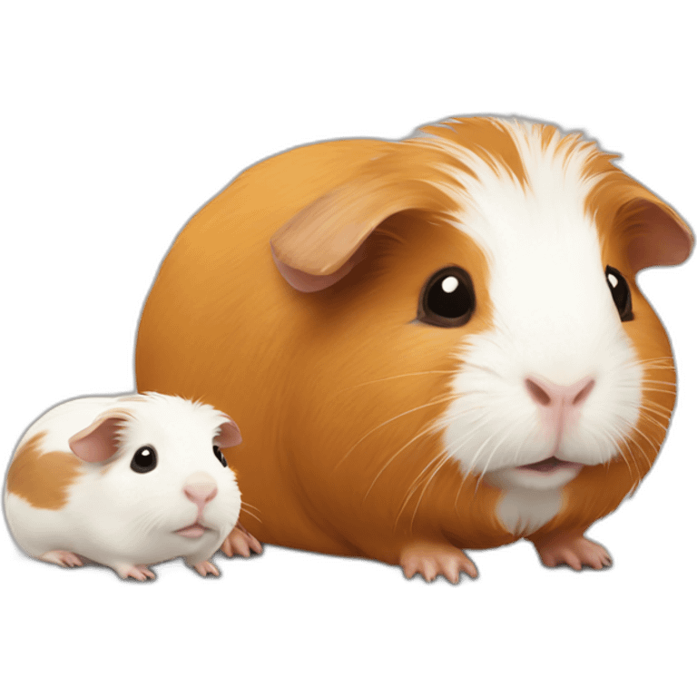 Guinea pig Accompanied by baby guinea pig emoji