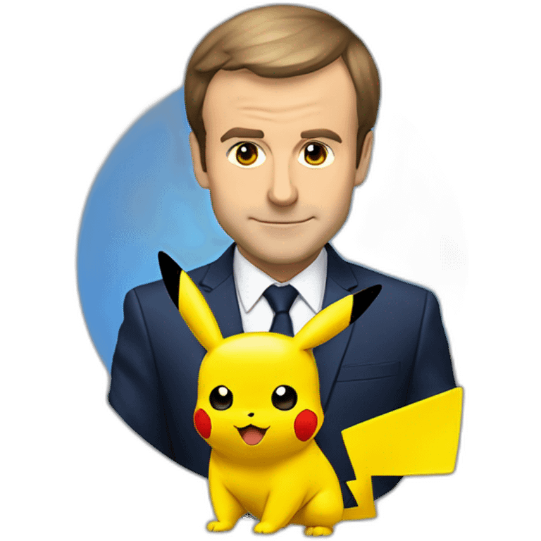 Macron avec Pikachu sur l'épaule emoji