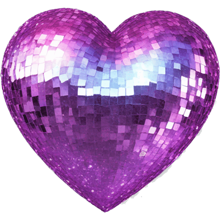 Glitter mirrorball heart emoji