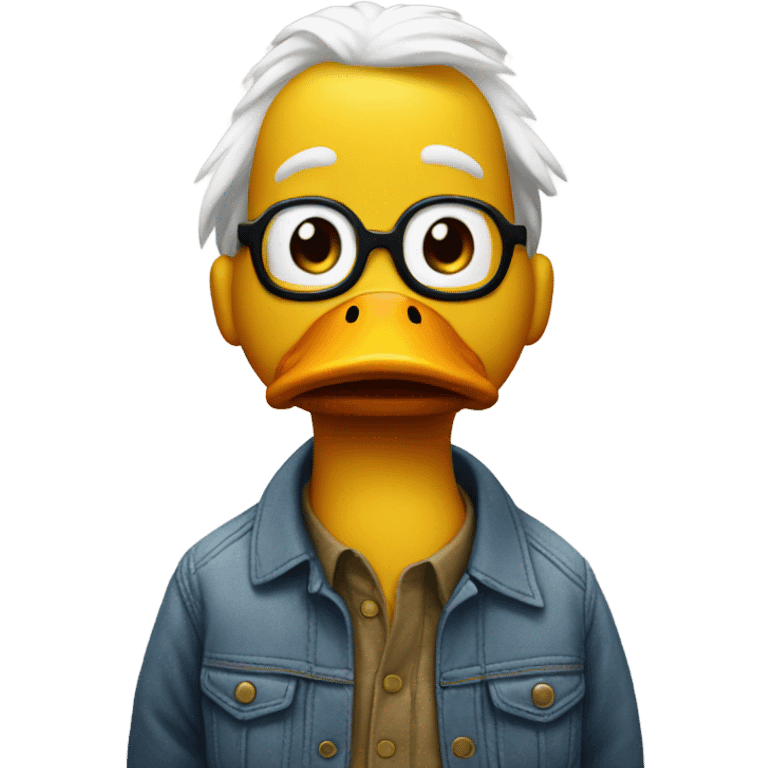 Duck wearing Bernie emoji