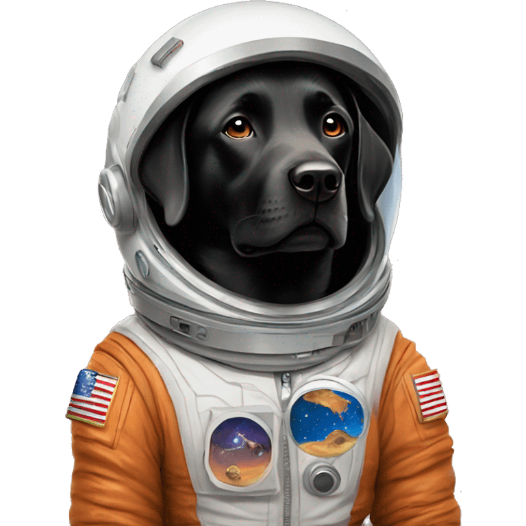 black labrador in Mars spacesuit emoji