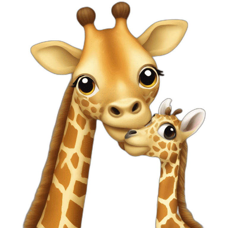 Giraffe and squirel kiss  emoji