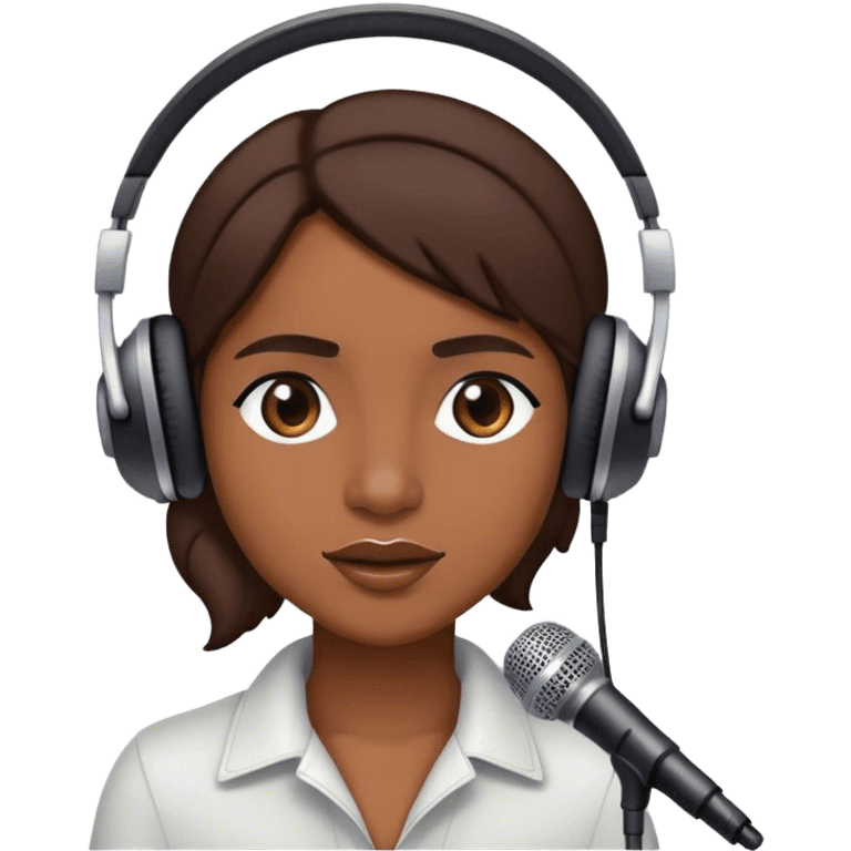 Singer wearing a headset mic emoji