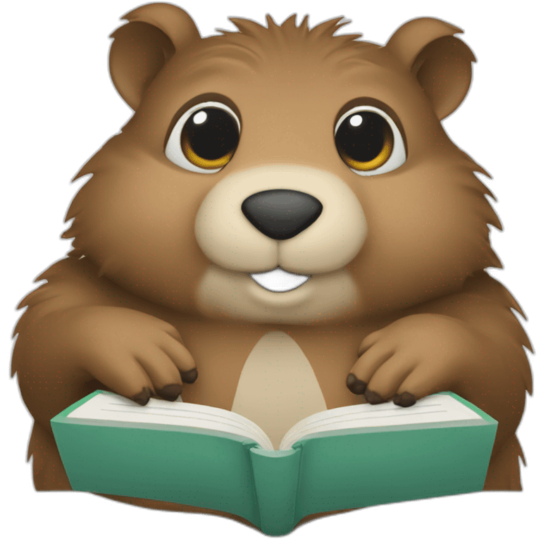 Groundhog with a book in its paws emoji