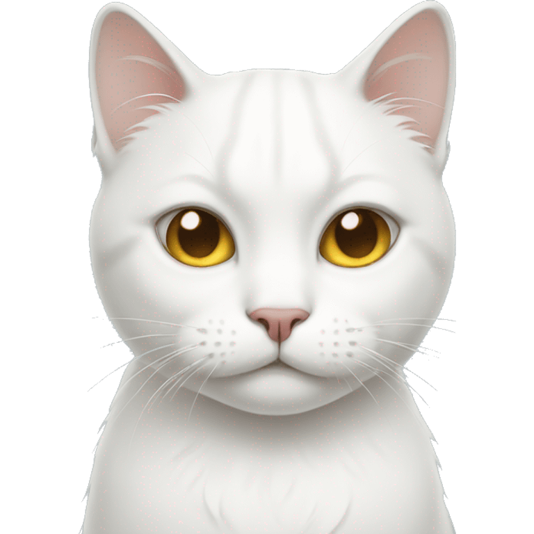 White cat with tears emoji