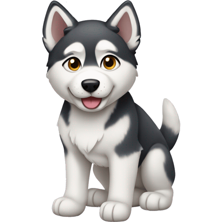 Husky puppy full body emoji