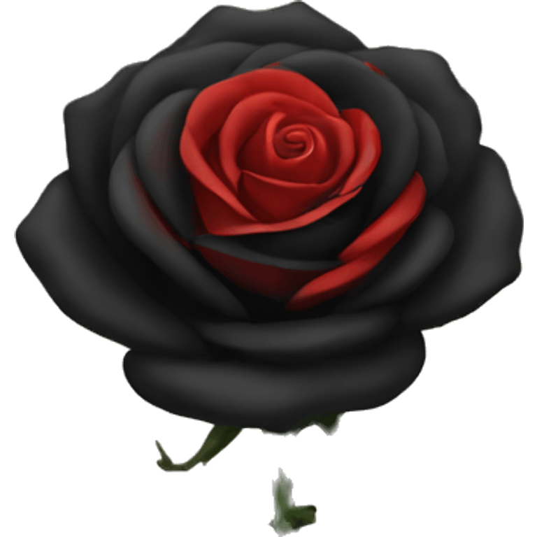 Black rose with red stem emoji