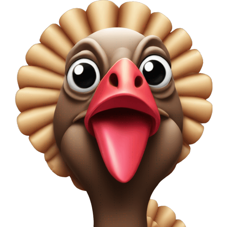 turkey wearing lipstick and has nails and is a baddie emoji