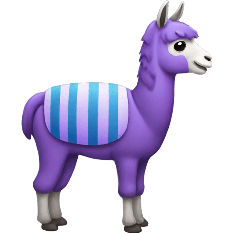 purple llama with blue stripes emoji