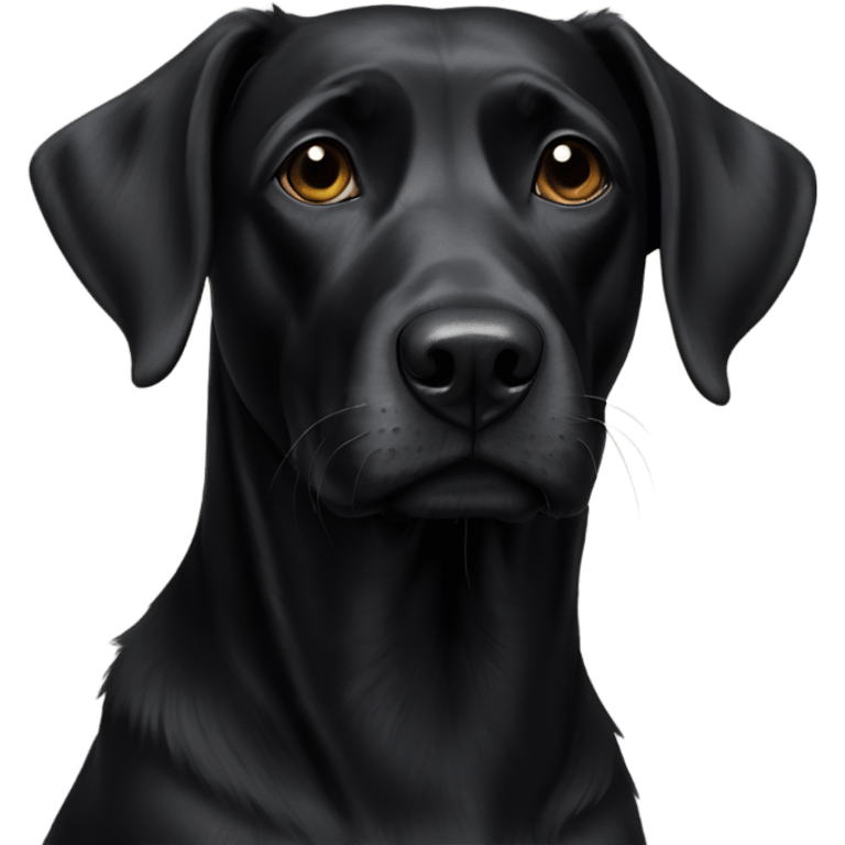 realistic black dog portrait emoji