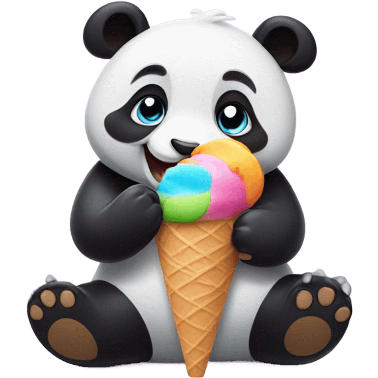 Panda eating ice cream emoji