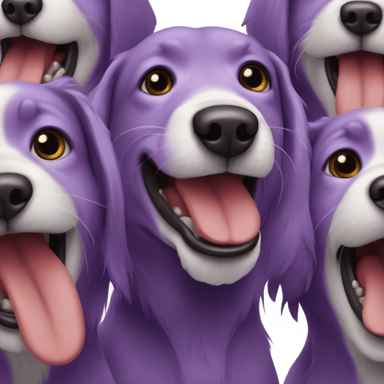 A bunch of purple dogs barking  emoji