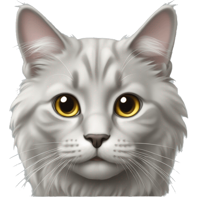 cat, pale grey, britsh long hair emoji