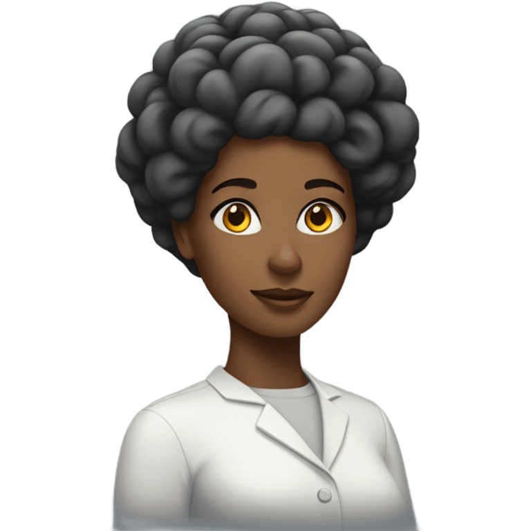 black woman with brain-power emoji