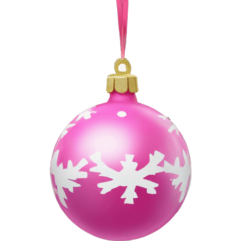 pink christmas ornaments on tree emoji