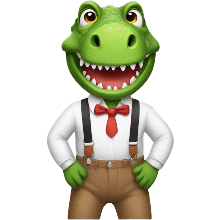 Dinosaur with suspenders  emoji