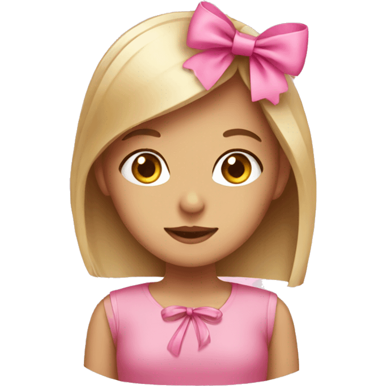 Girl with a pink bow emoji