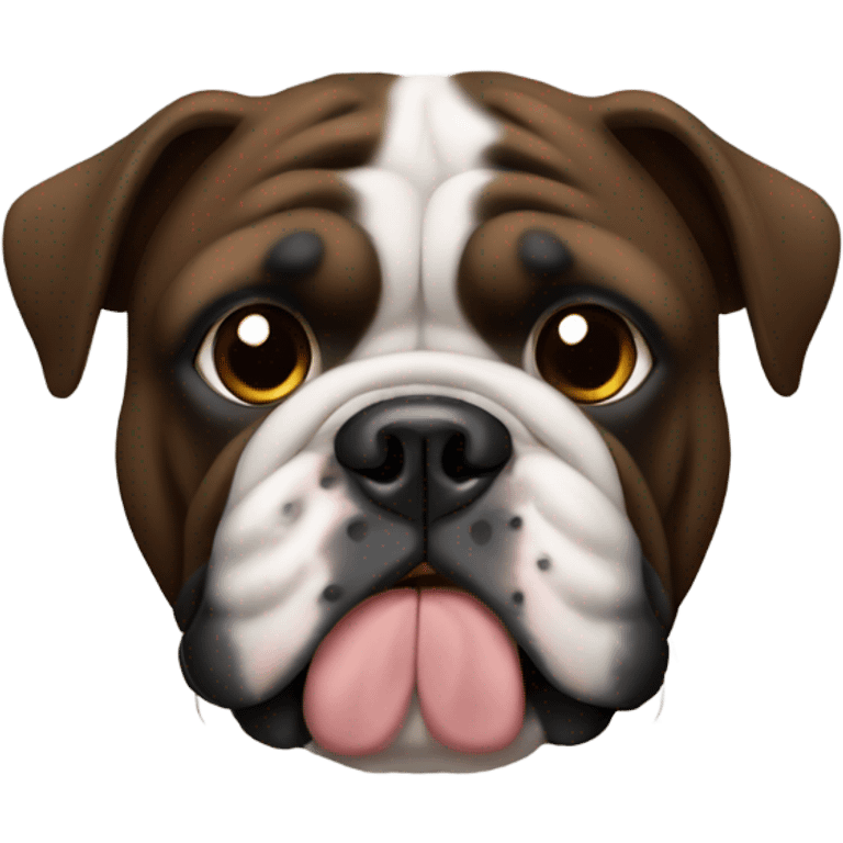 Dark brown and black English bulldog emoji