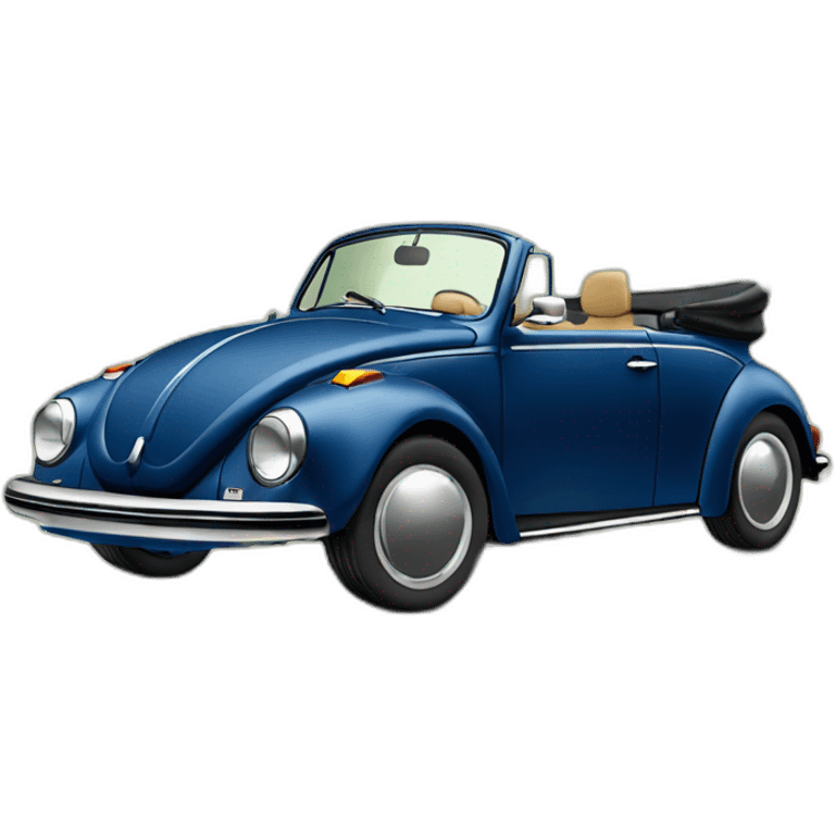 dark blue volkswagen coccinelle convertible emoji