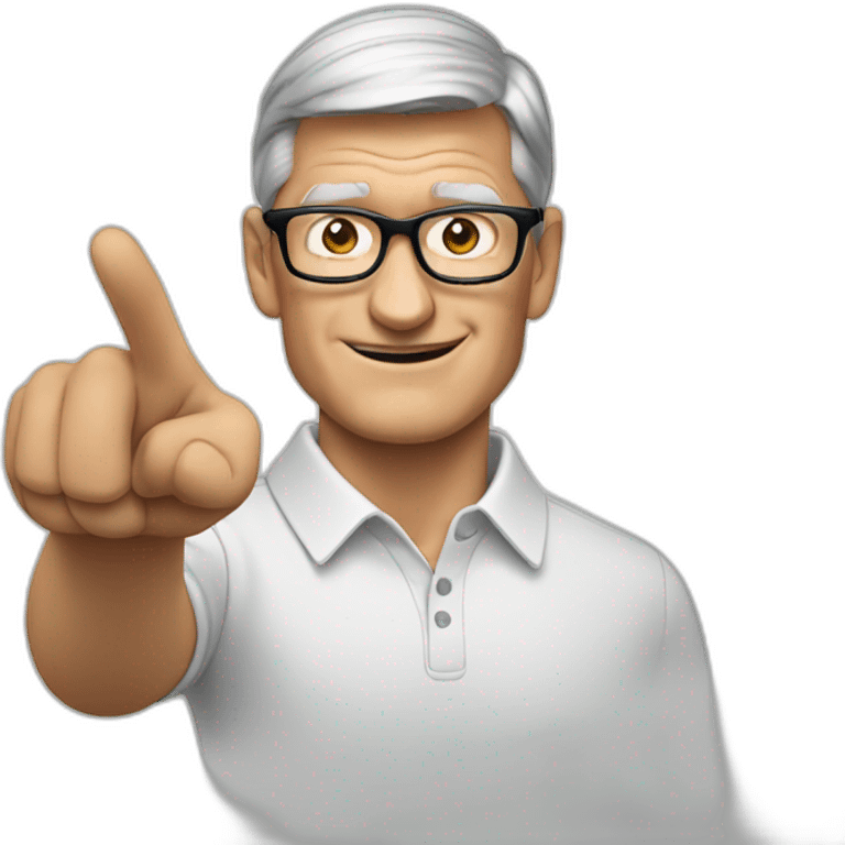 Tim Cook pointing something emoji