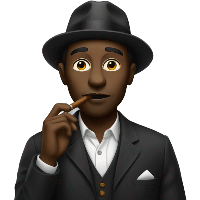 black guy smoking a cigar emoji