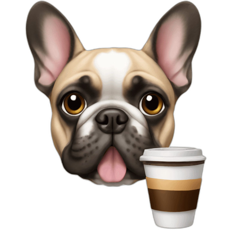 FRENCH BULLDOg drinking coffee emoji