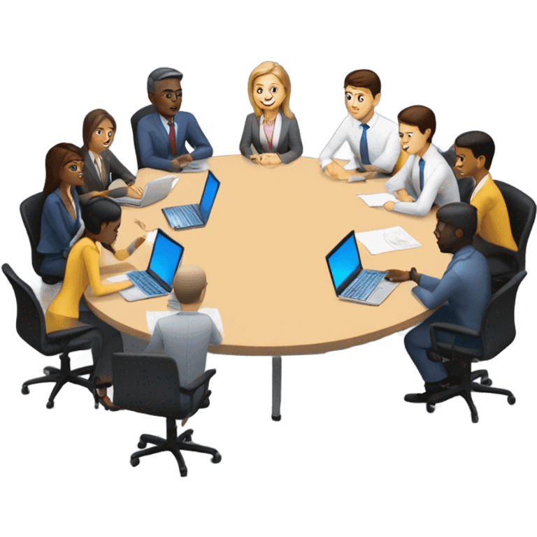 group discussion in a modern office emoji