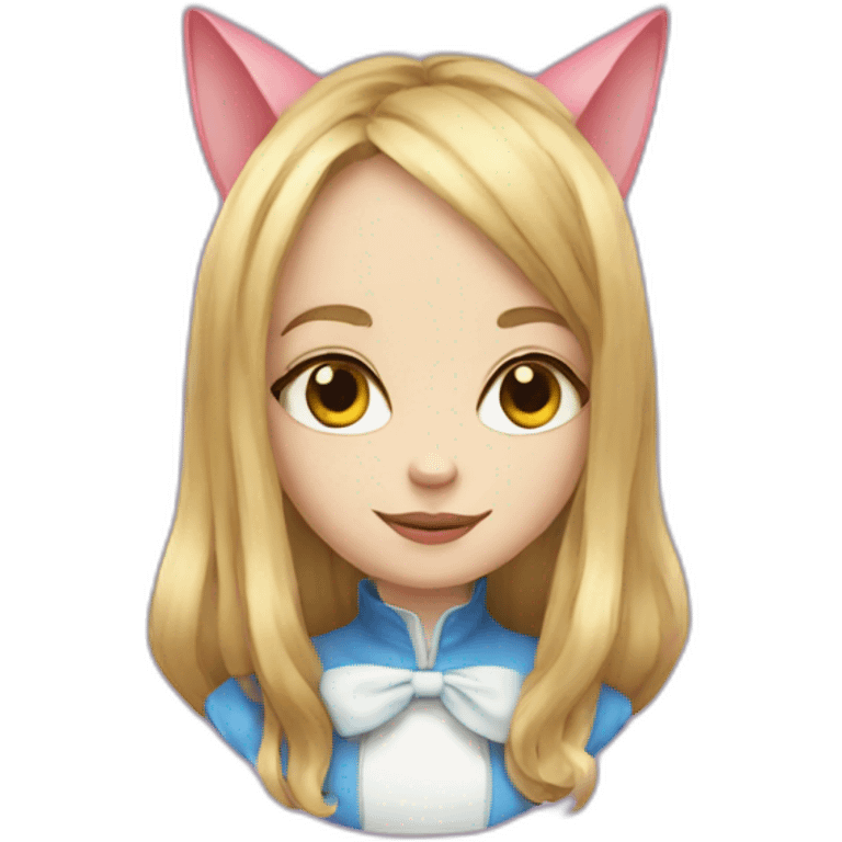 alice in wonderland with a cat head emoji