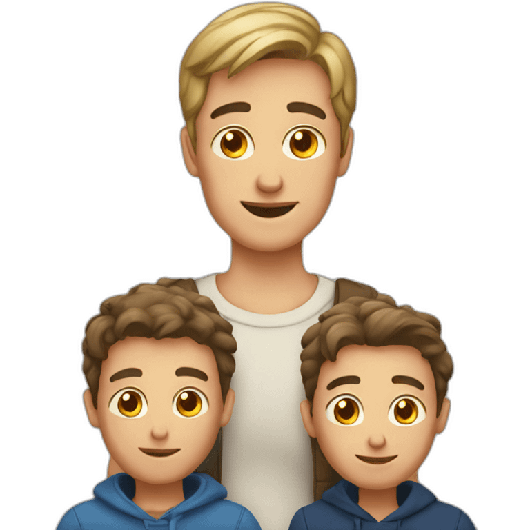 European parents with three sons emoji