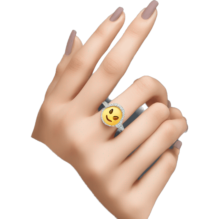 ring on a womans hand emoji