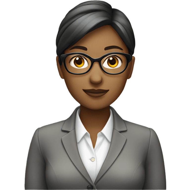 business work woman with eyeglass emoji