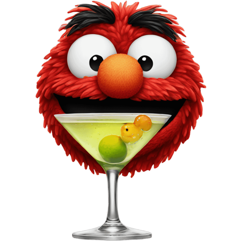 Elmo with a martini emoji