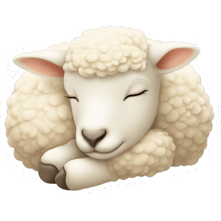 Cream colored sleeping lamb emoji