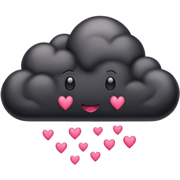 Black cloud with pink heart emoji