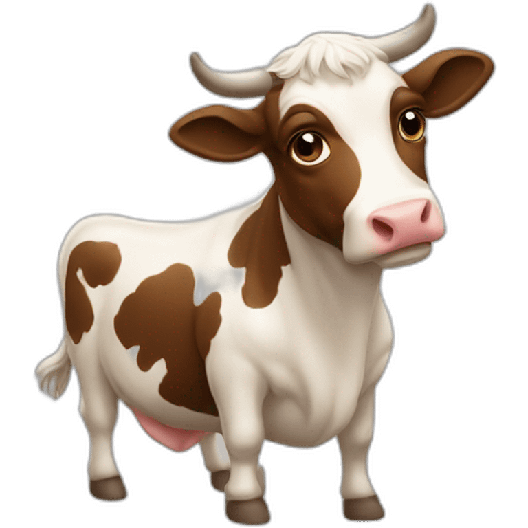 Caca qui court avec une tête de vache emoji