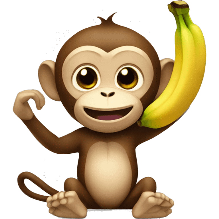 monkey with banana emoji