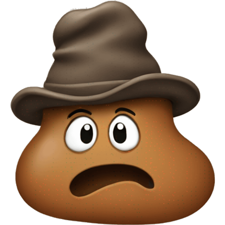 Poop with a hat emoji